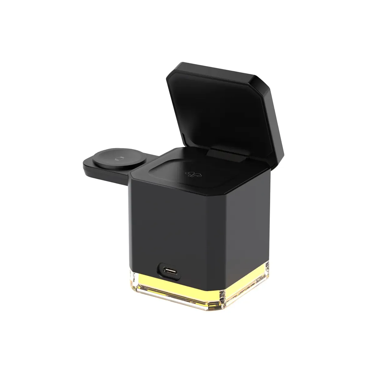 Caricatore 3 in 1da tavolo wireless con triplo sistema di carica a induzione per cellulare e smartwatch e AirPods