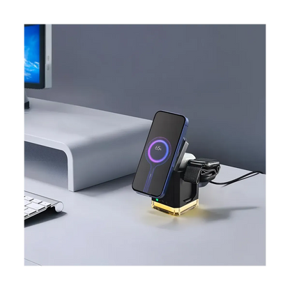 Caricatore 3 in 1da tavolo wireless con triplo sistema di carica a induzione per cellulare e smartwatch e AirPods
