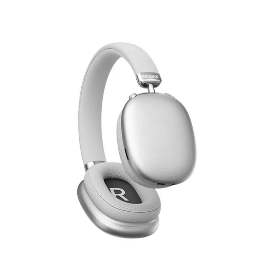 Cuffia audio BT 5.4 over ear 40 mW super bass reflex colore argento